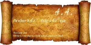 Anderkó Adriána névjegykártya